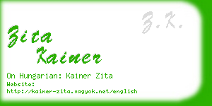 zita kainer business card